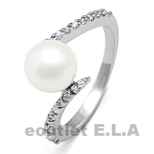 8MM WHITE PEARL CZ BYPASS DRESS RING-5 sizes